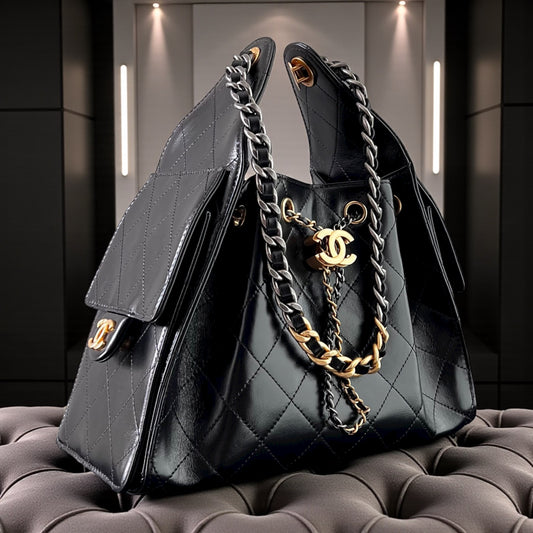 Bolso C 2-5 piel de ternera brillante color negro