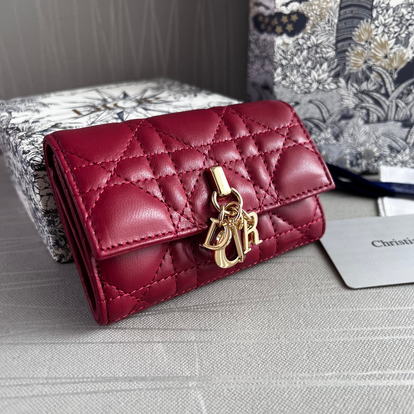 Cartera D-ior piel color rojo