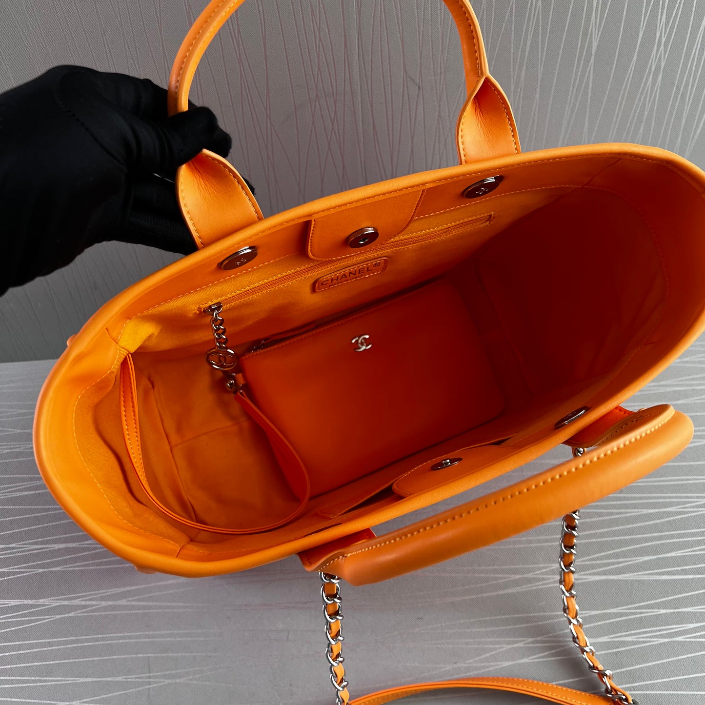 Bolso C Tote color naranja bicolor