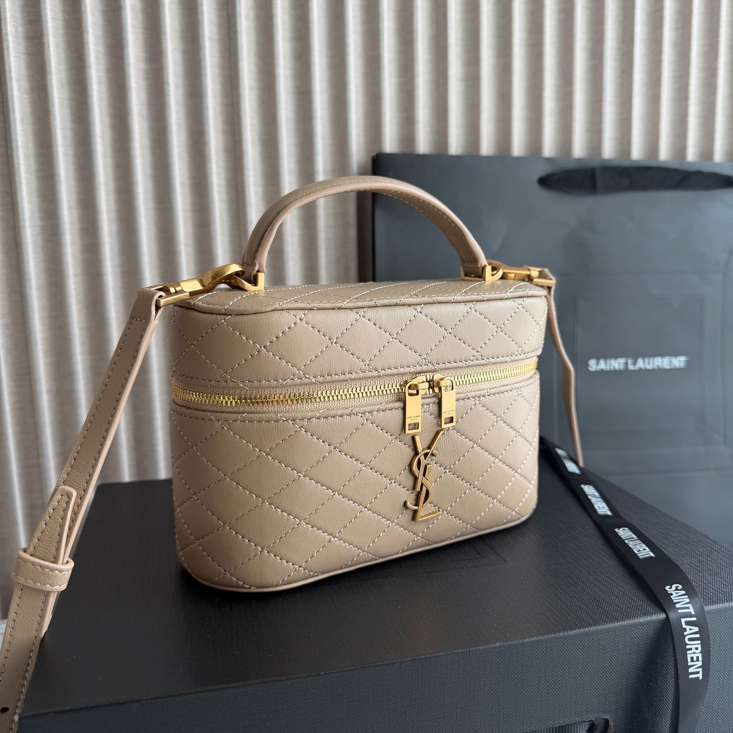 Bolso Y-sl piel color beige