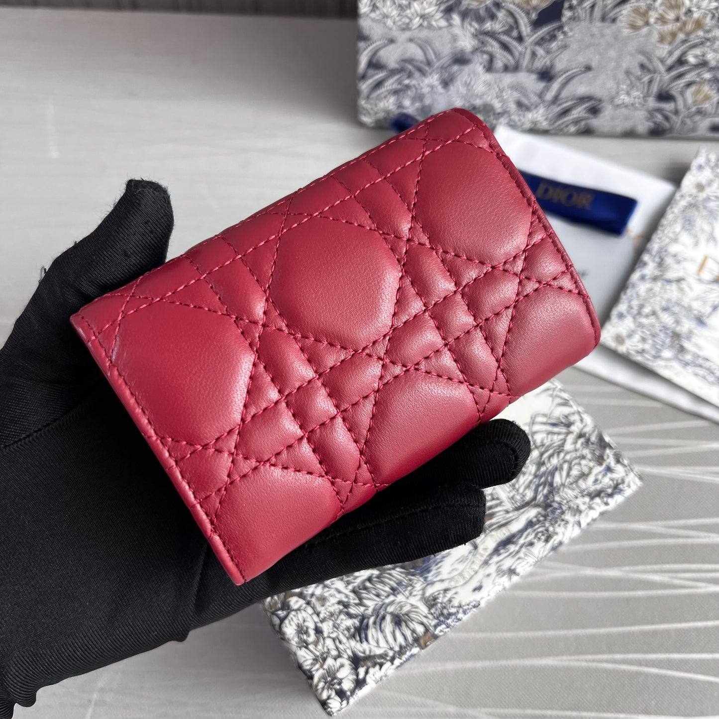 Cartera D-ior piel color rojo