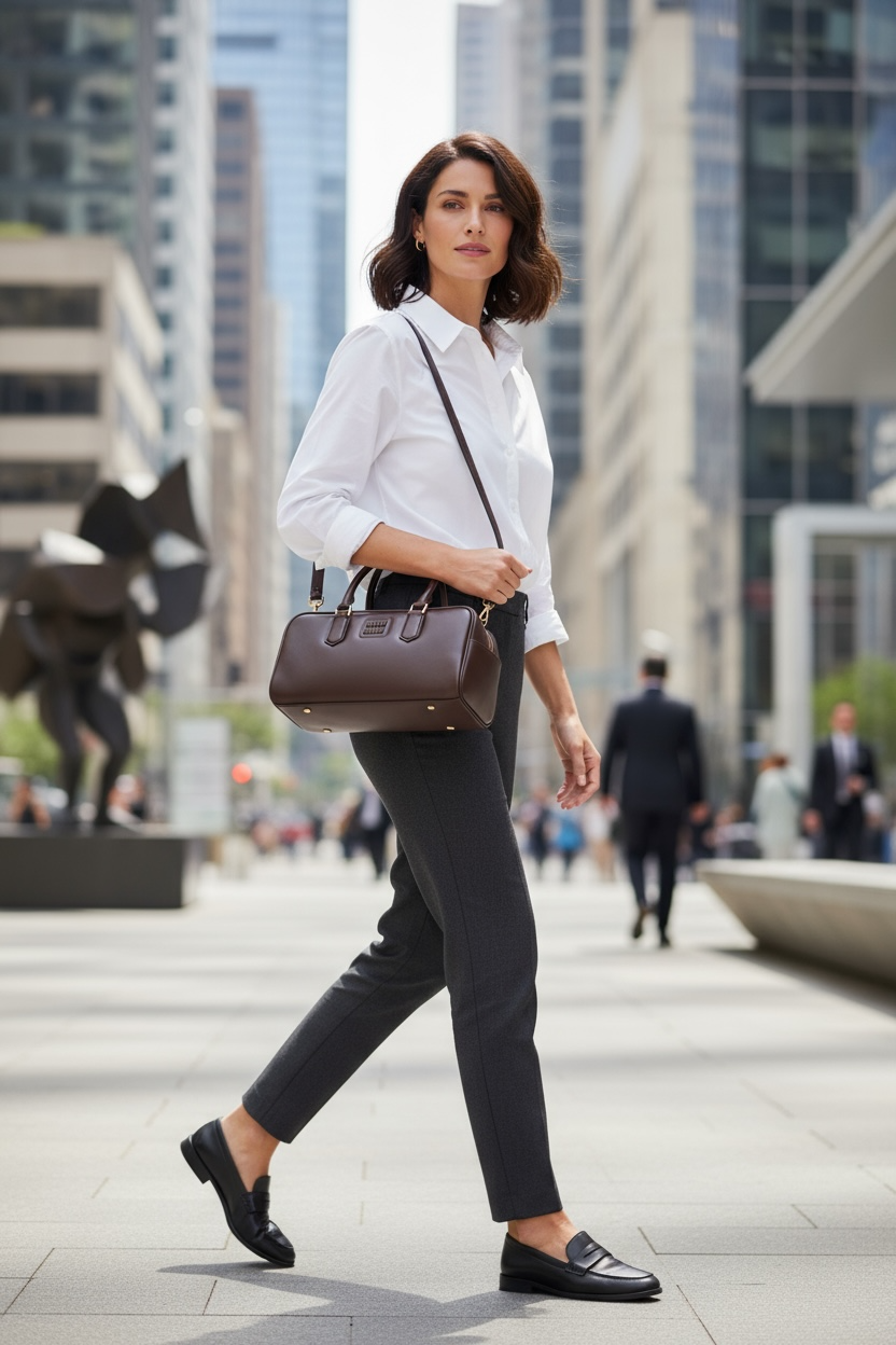 Bolso M-iu piel color café