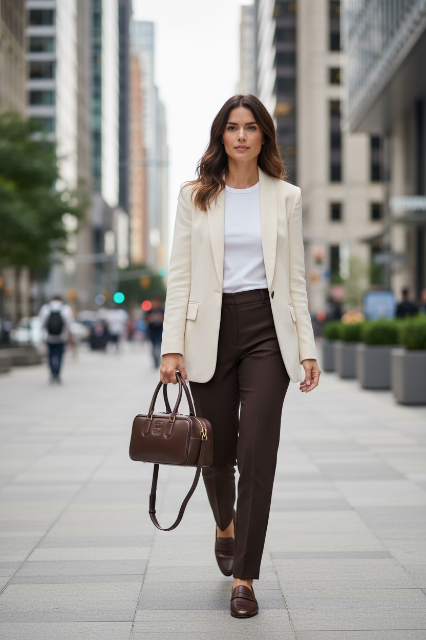 Bolso M-iu piel color café