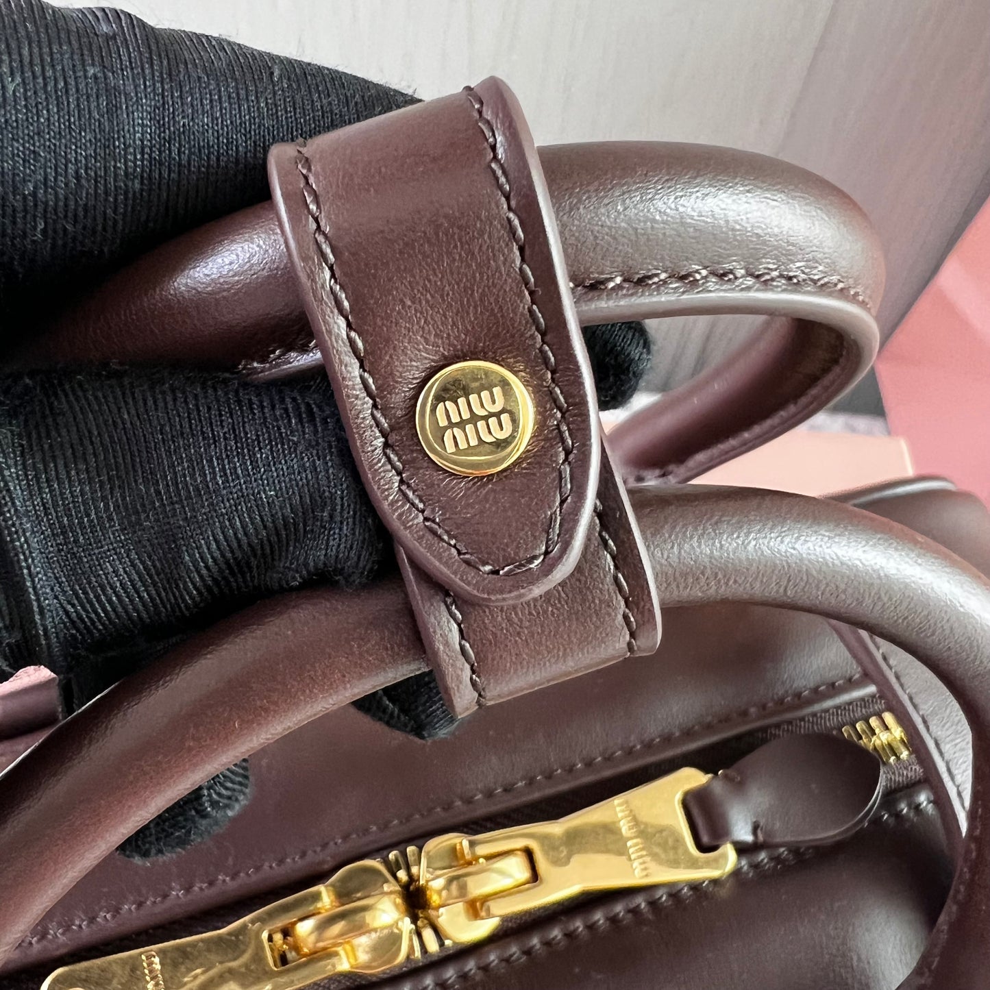 Bolso M-iu piel color café