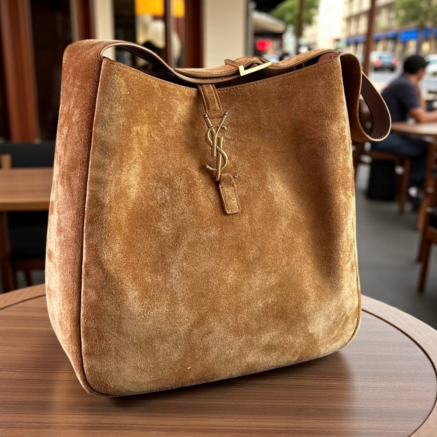 Bolso Y en Ante color caramelo