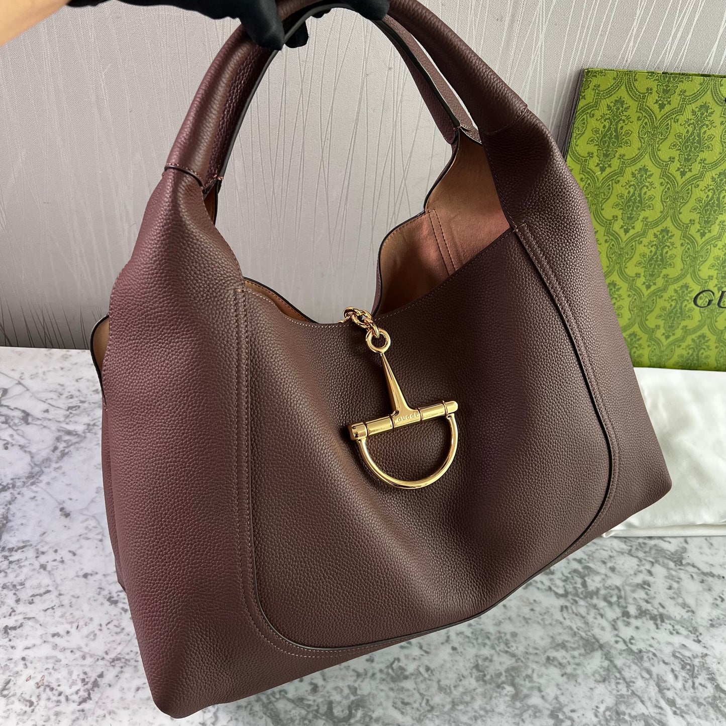 Bolso G-ucci piel color café