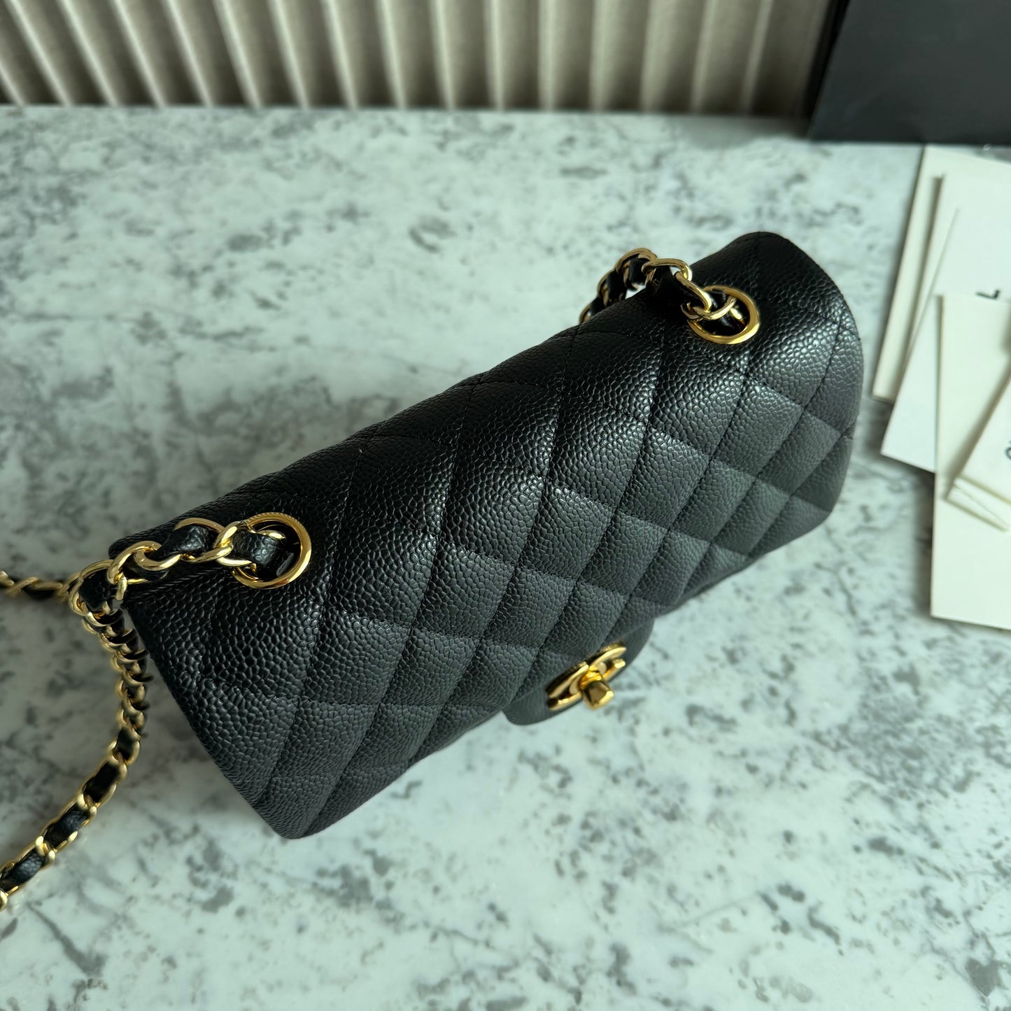 Bolso C-hanel mini piel color negro