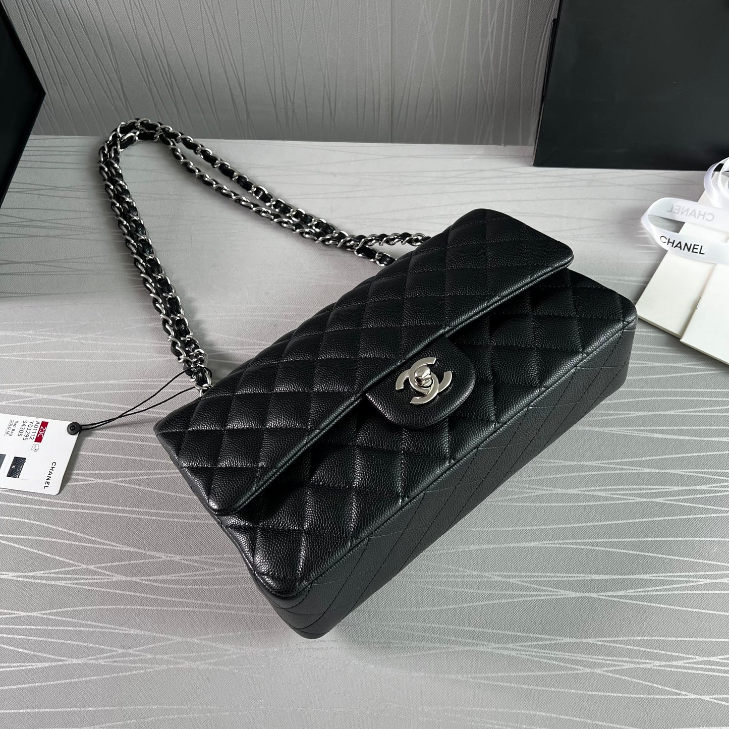 Bolso C Classic piel color negro herrajes color plata
