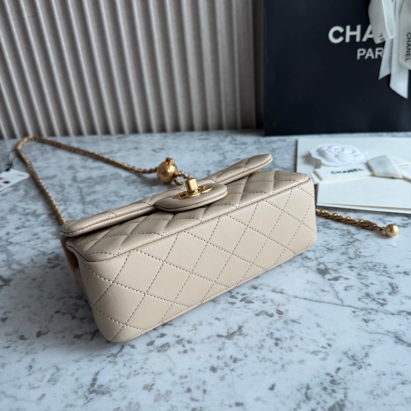 Bolso C-hanel piel color beige