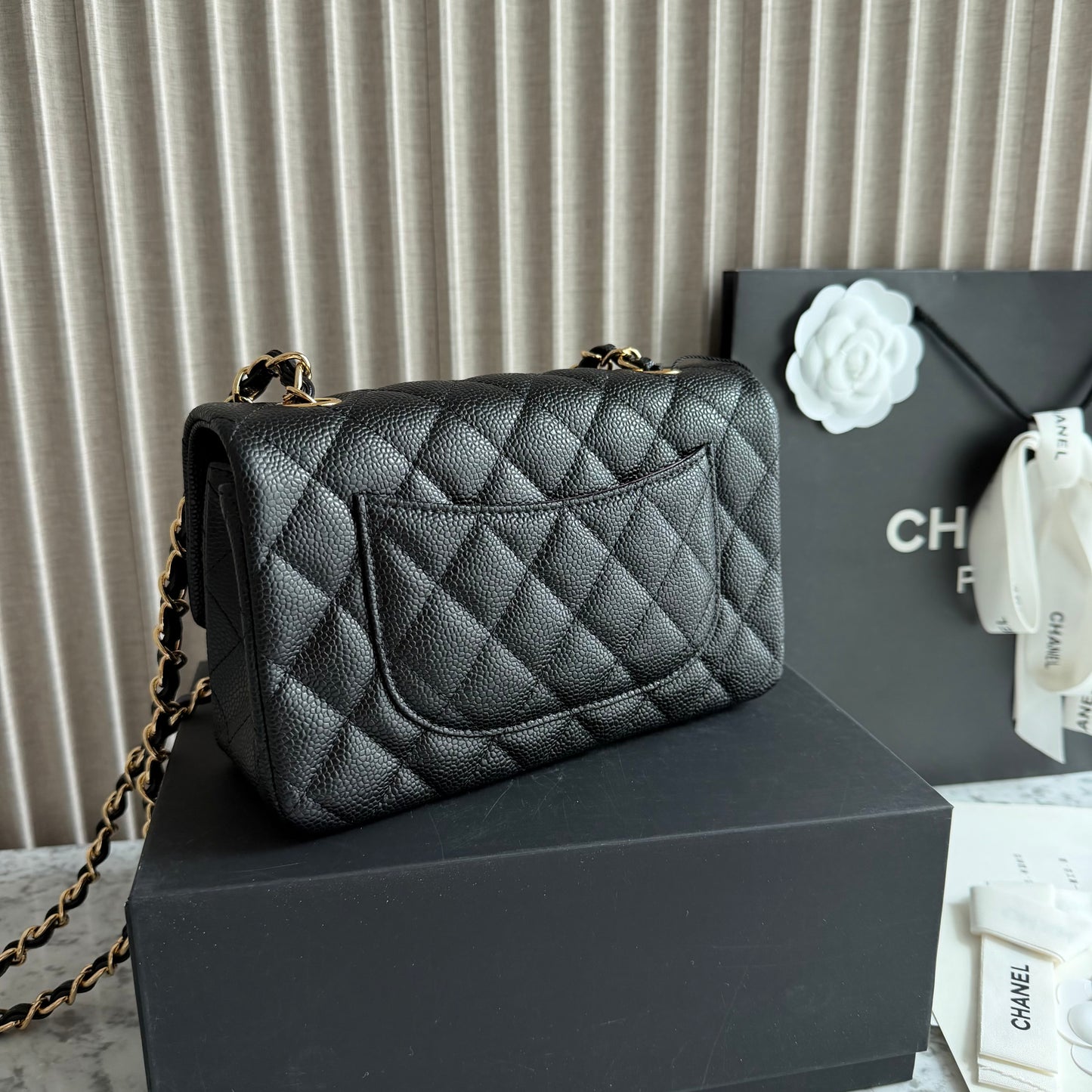 Bolso C-hanel mini piel color negro