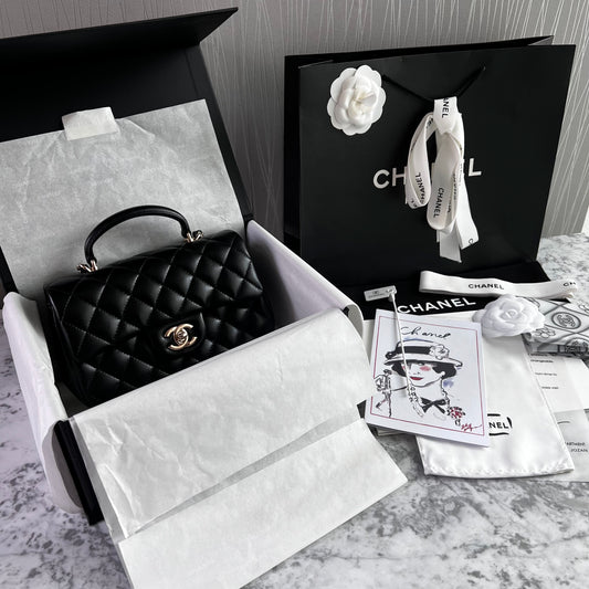 Bolso C-hanel piel color negro