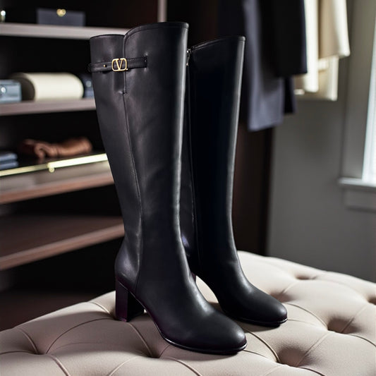 Botas V-alentino piel color negro