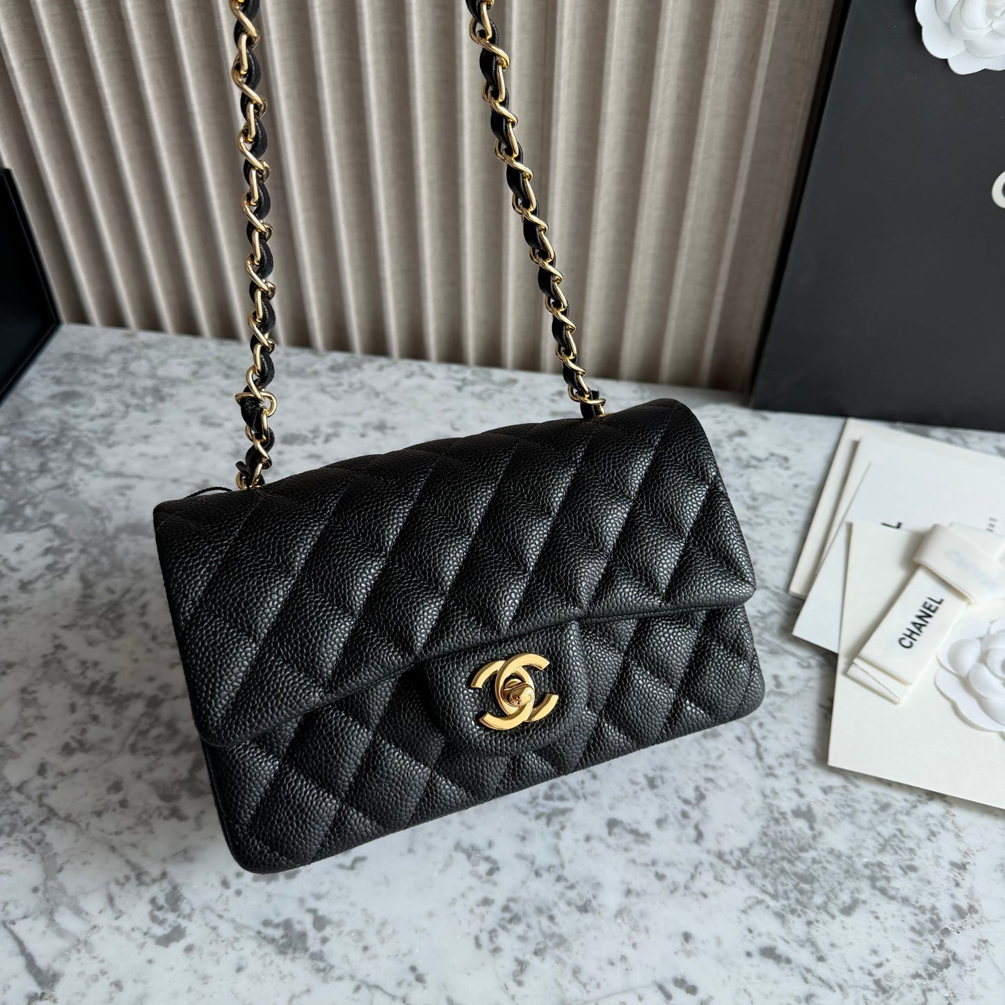 Bolso C-hanel mini piel color negro