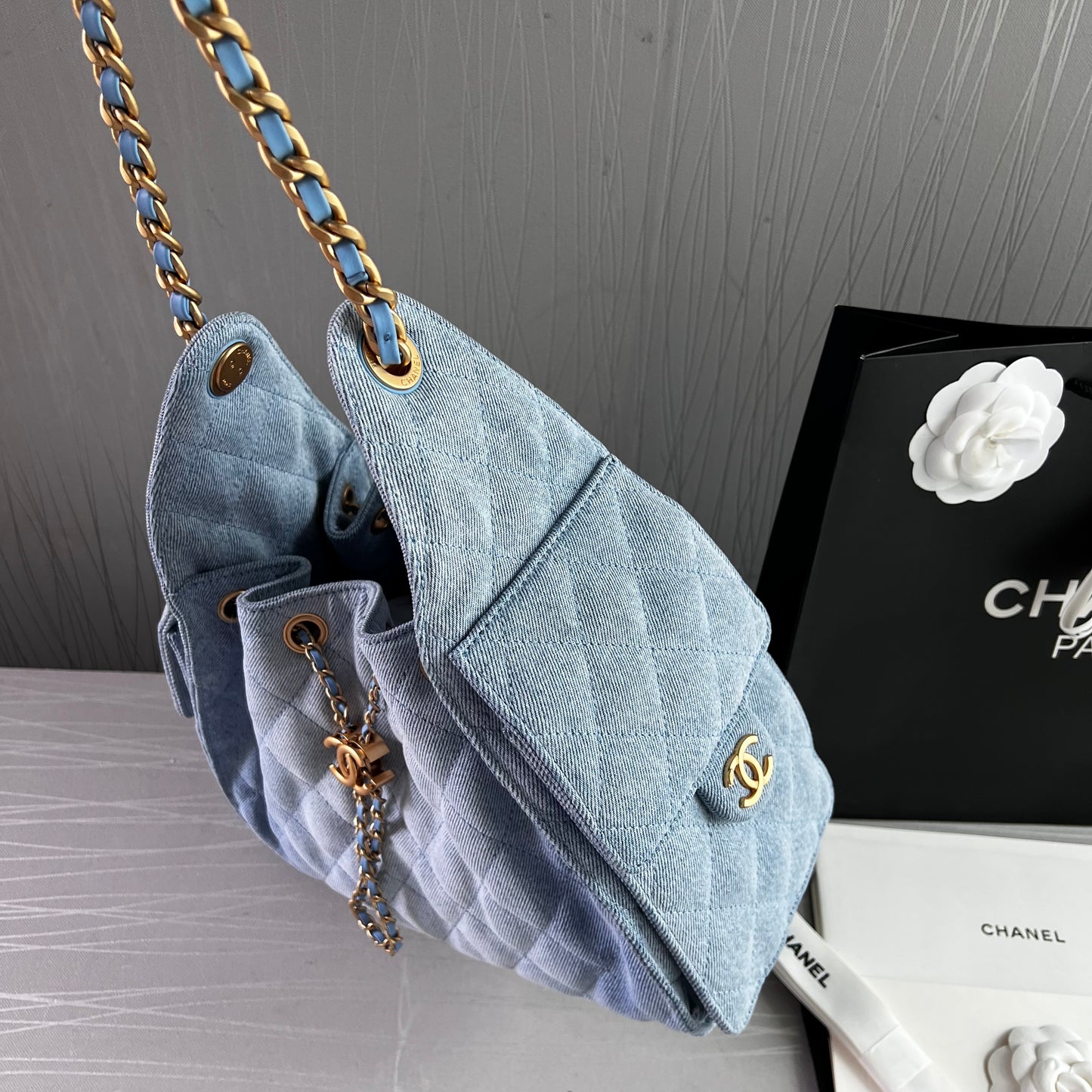 Bolso C 2-5 algodón color azul denim