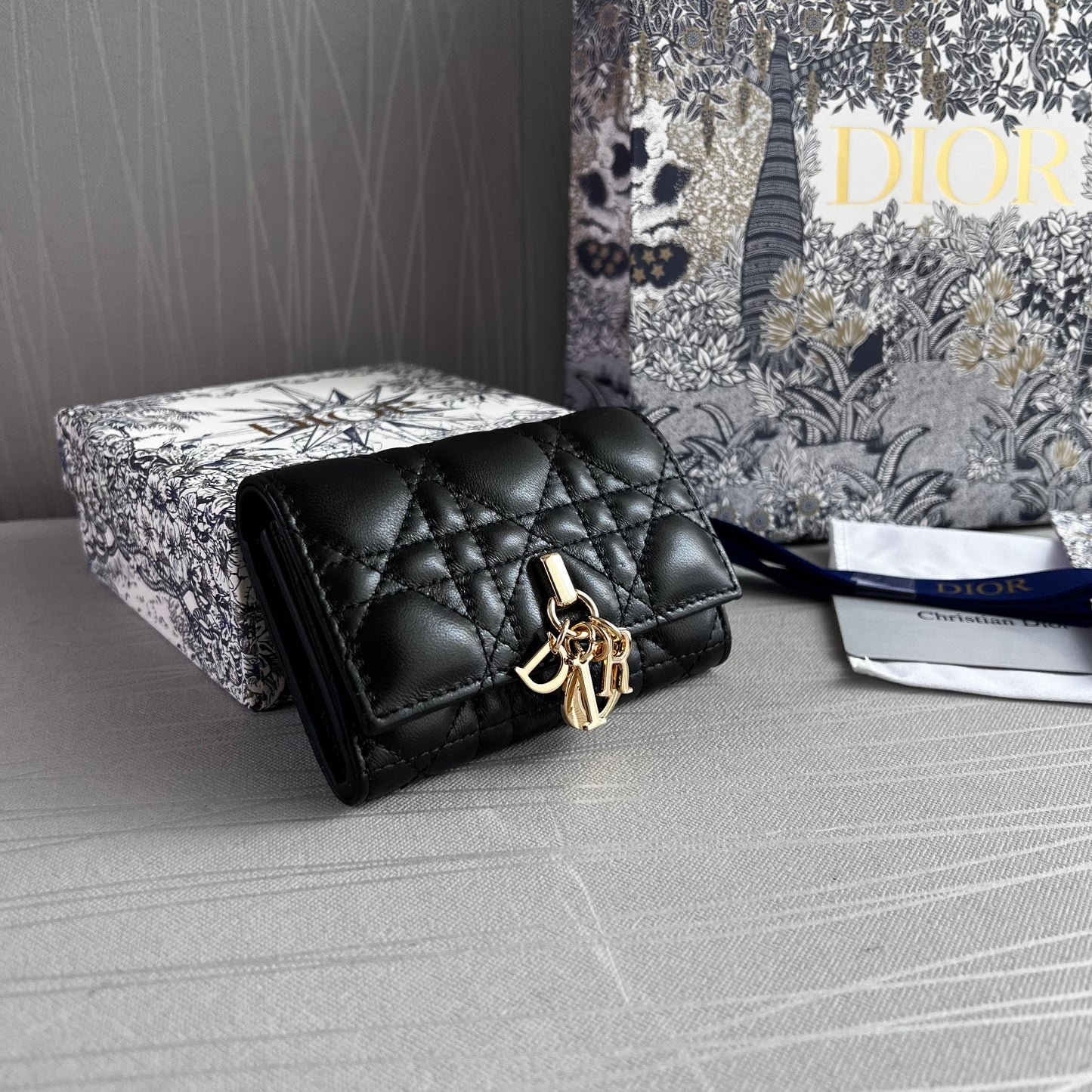 Cartera D-ior piel color negro