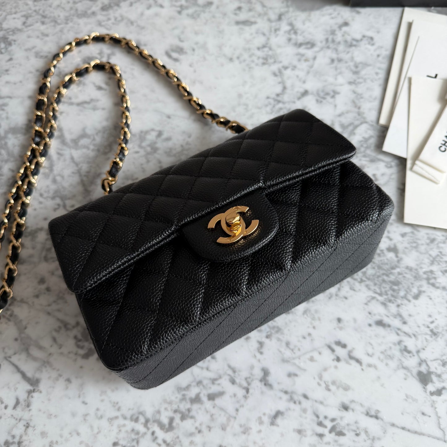 Bolso C-hanel mini piel color negro