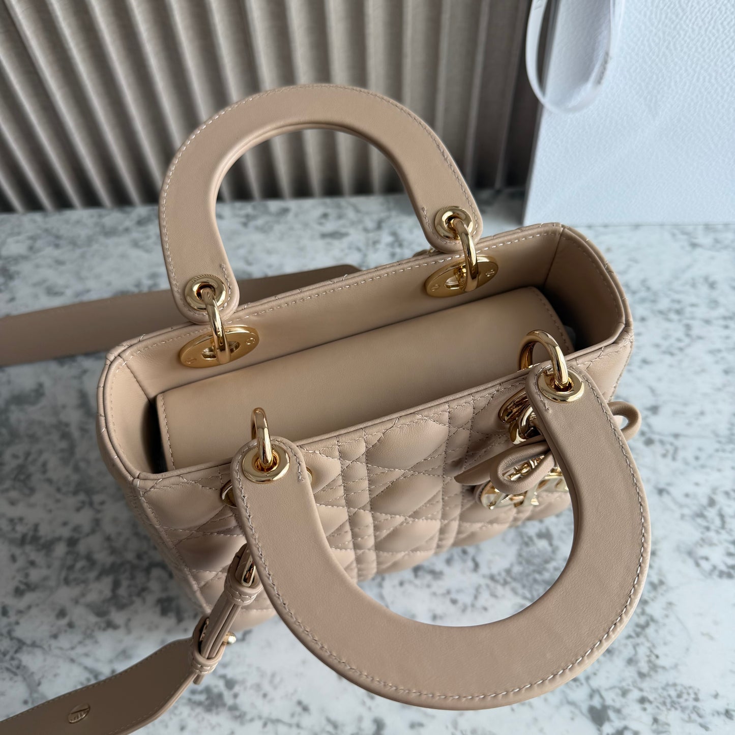 Bolso D-ior piel color beige