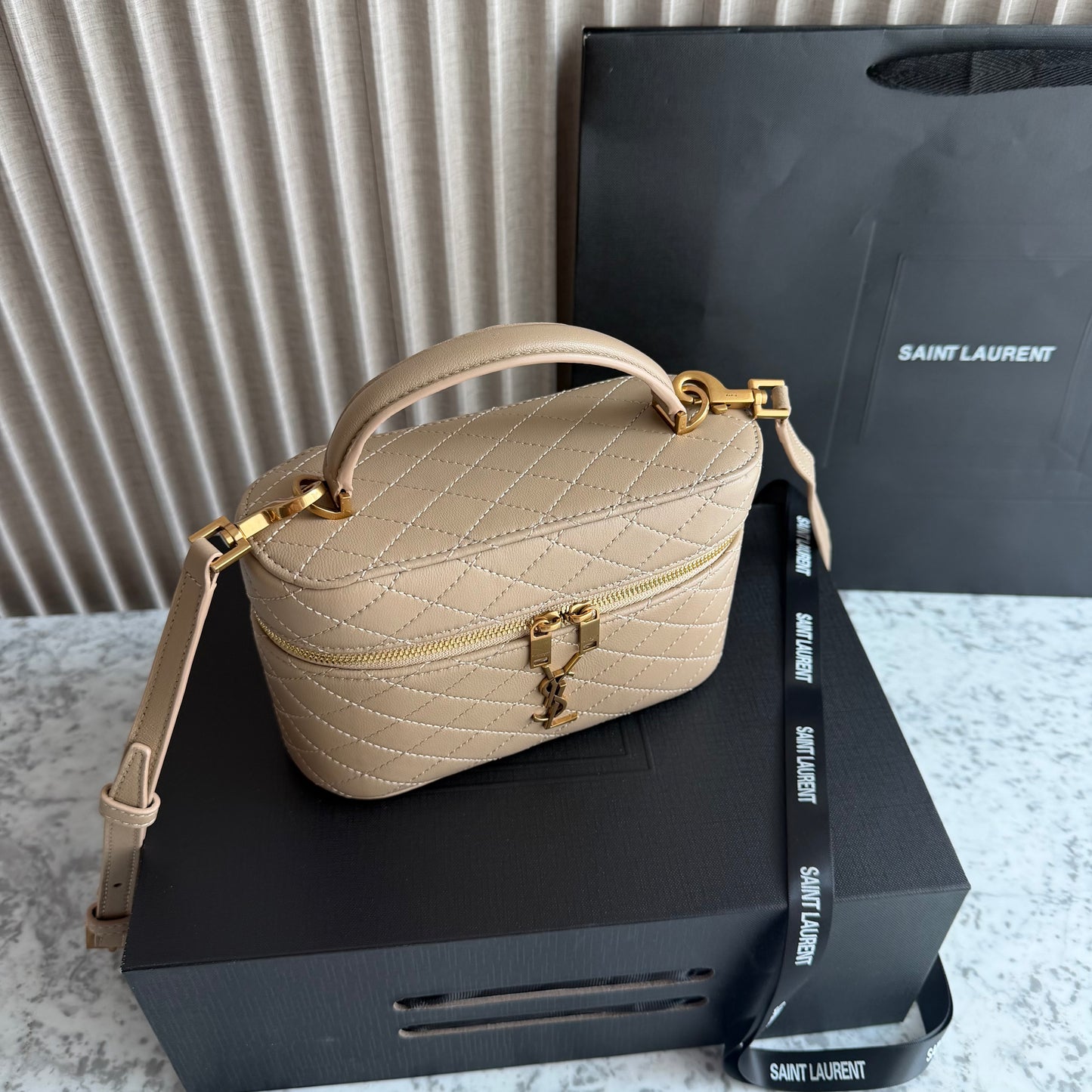 Bolso Y-sl piel color beige