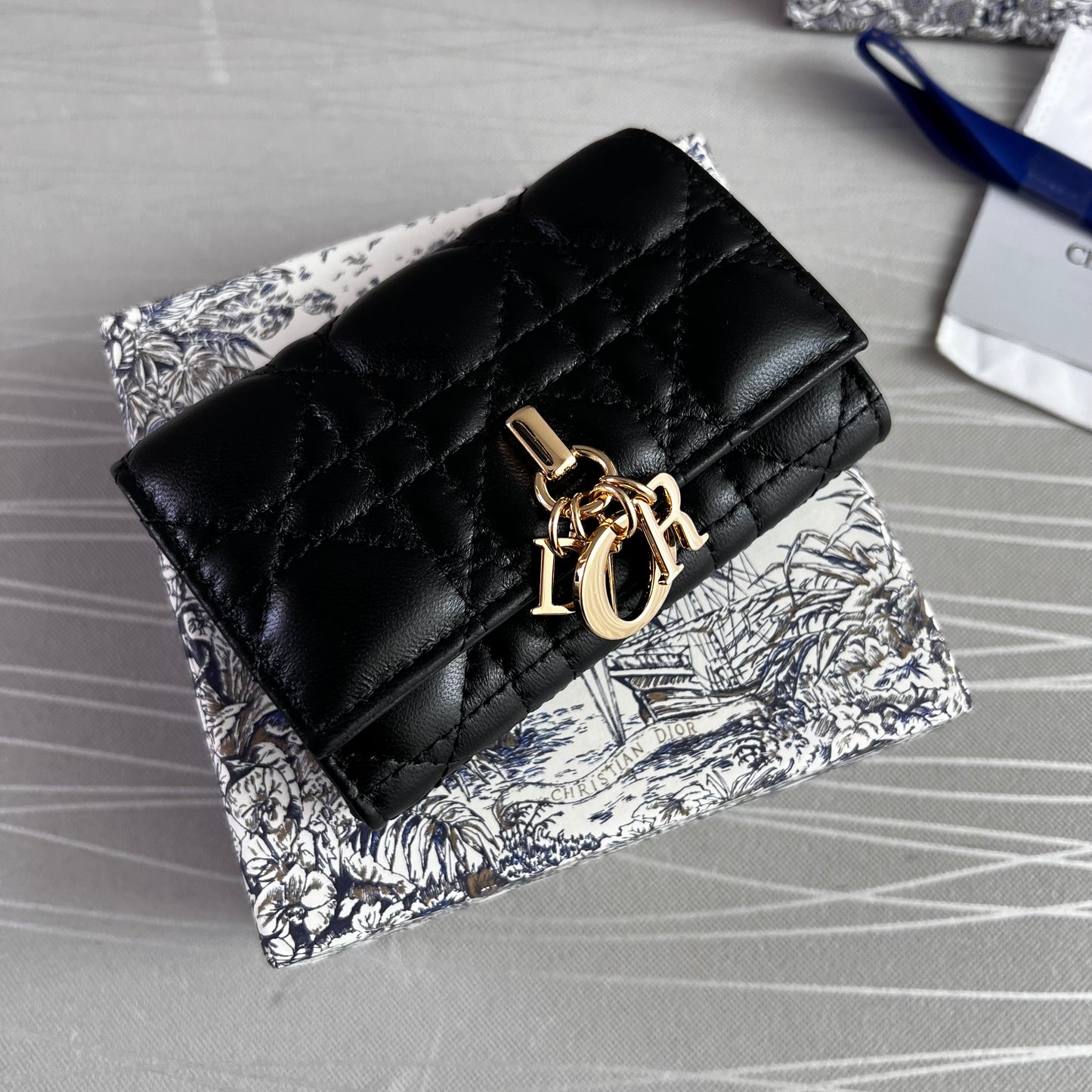 Cartera D-ior piel color negro