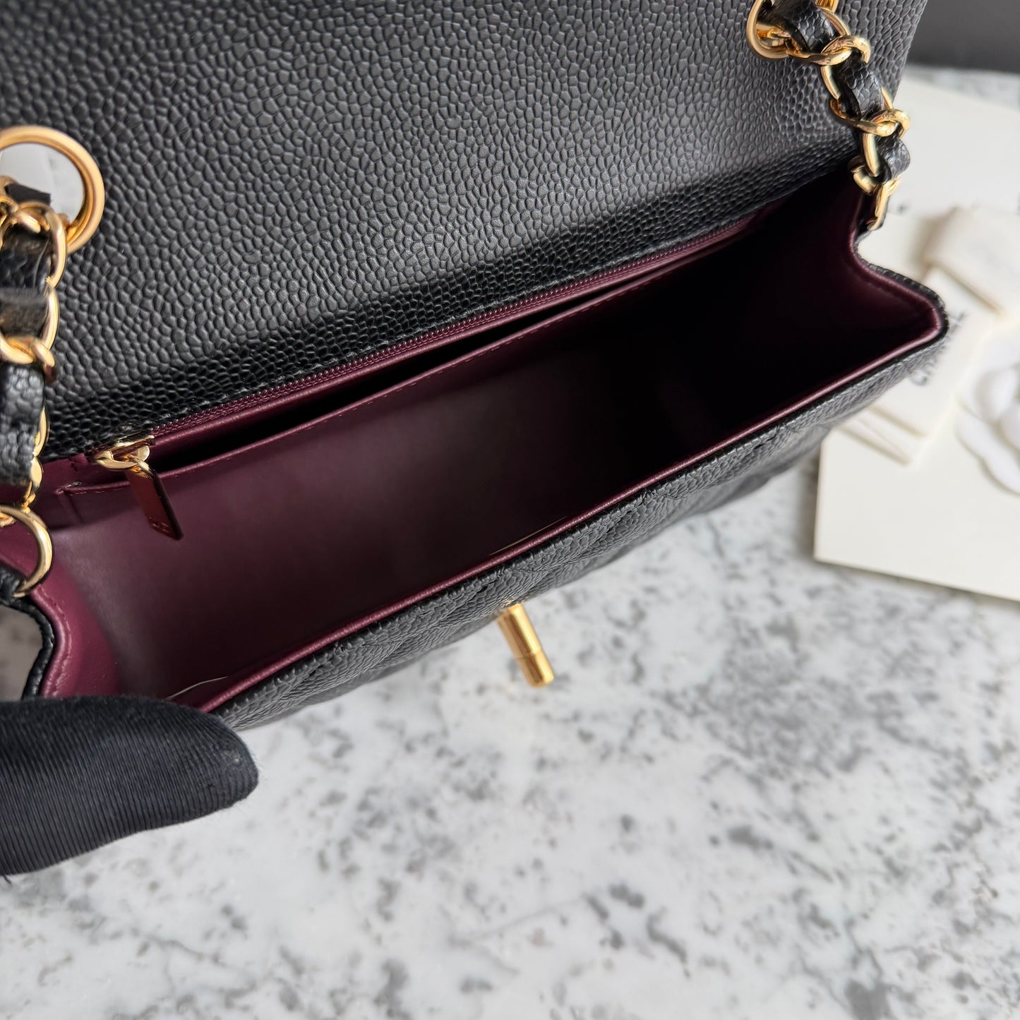 Bolso C-hanel mini piel color negro