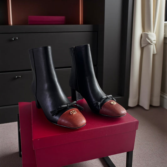 Botas V-alentino piel bicolor