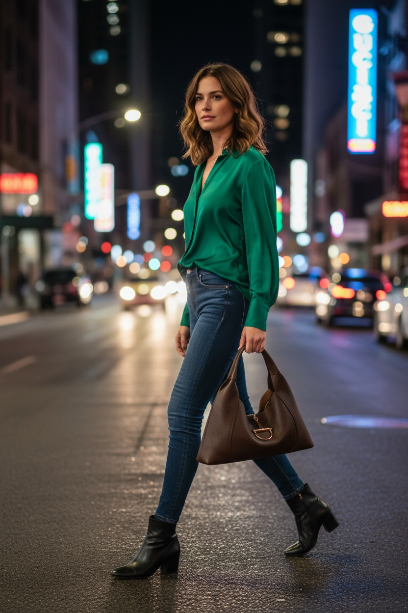 Bolso G-ucci piel color café