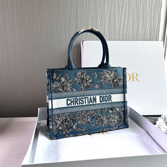 Bolso D Tote color azul con blanco