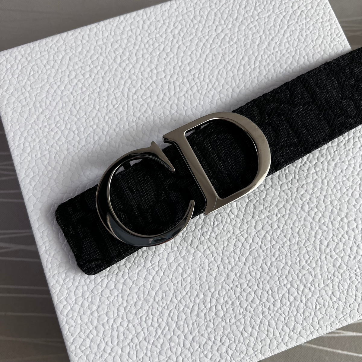 Cinto D-ior piel reversible negro