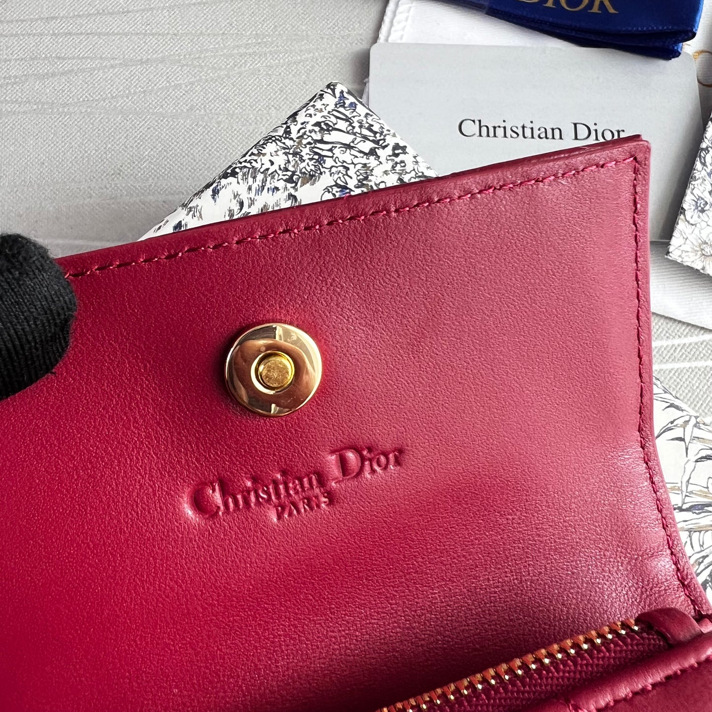 Cartera D-ior piel color rojo