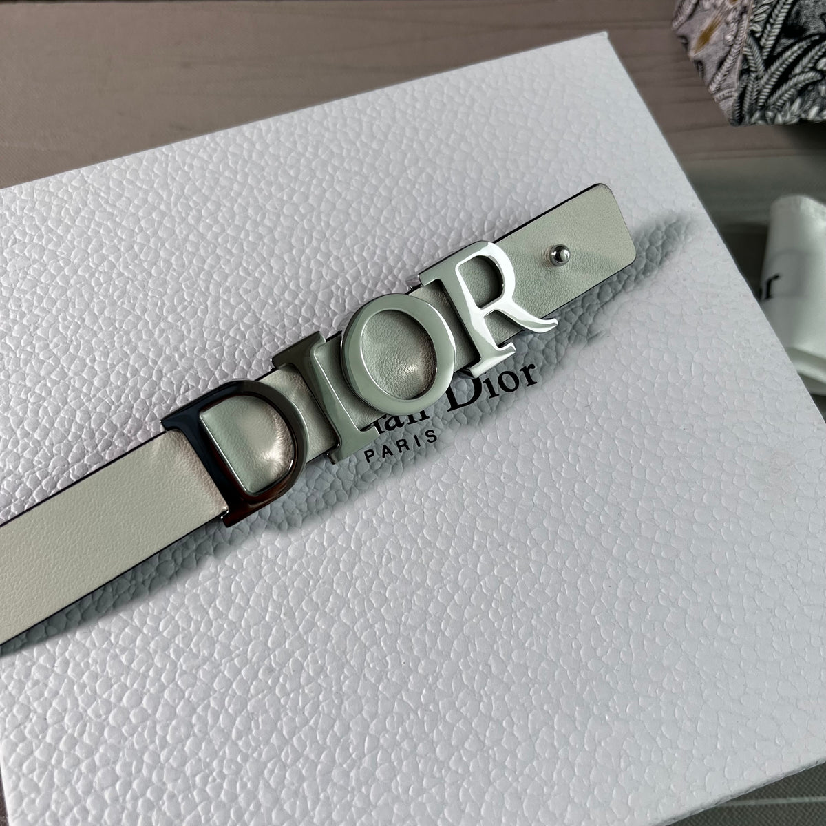 Cinto D-ior piel reversible blanco y negro
