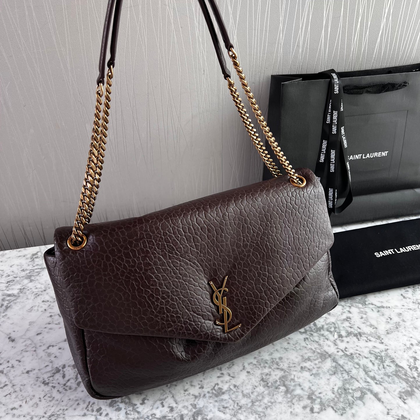 Bolso Y piel color café