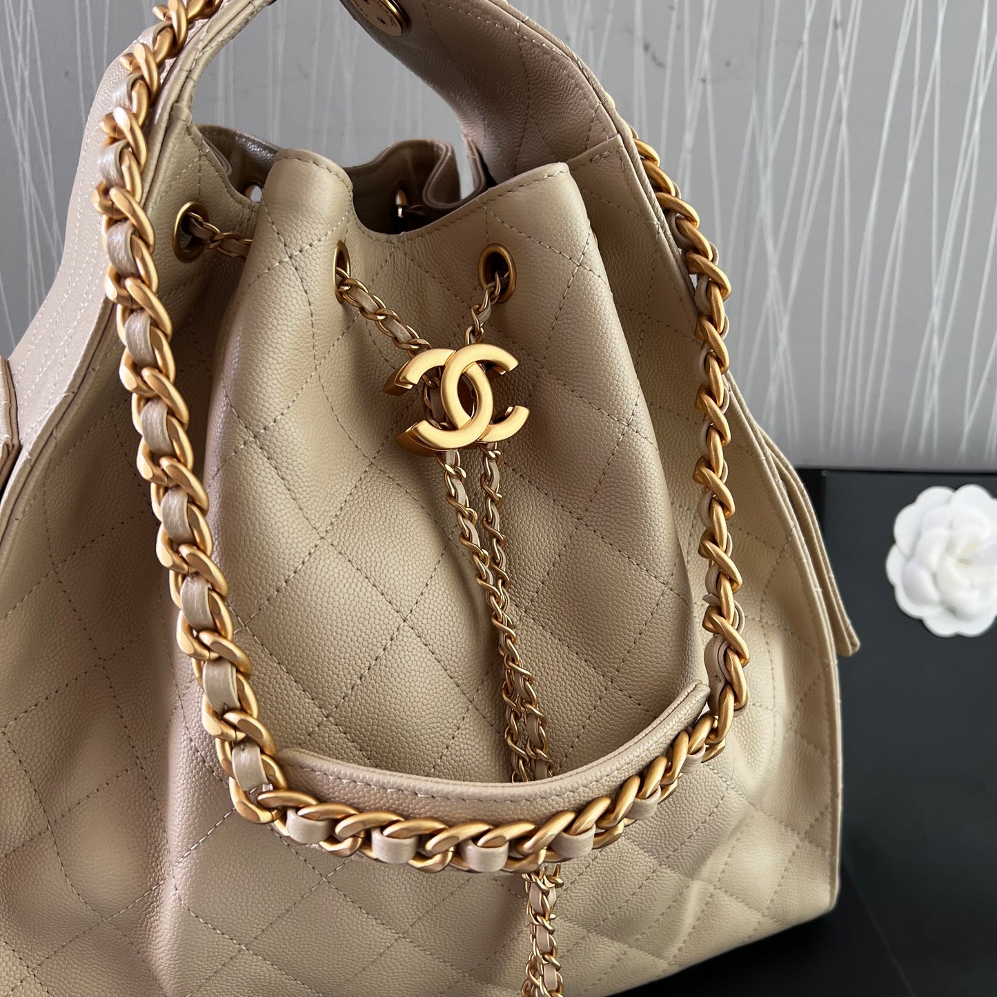 Bolso C 2-5 piel granulada color beige