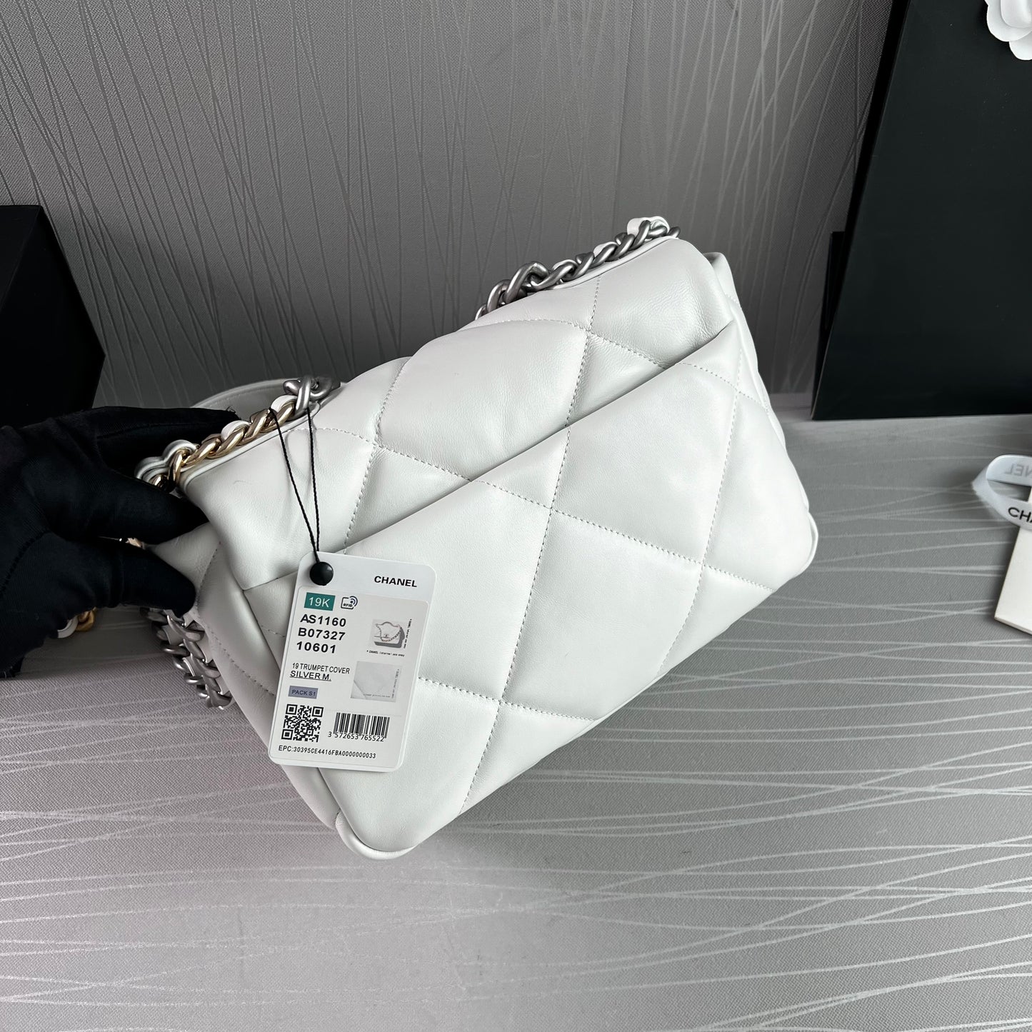 Bolso C piel color blanco