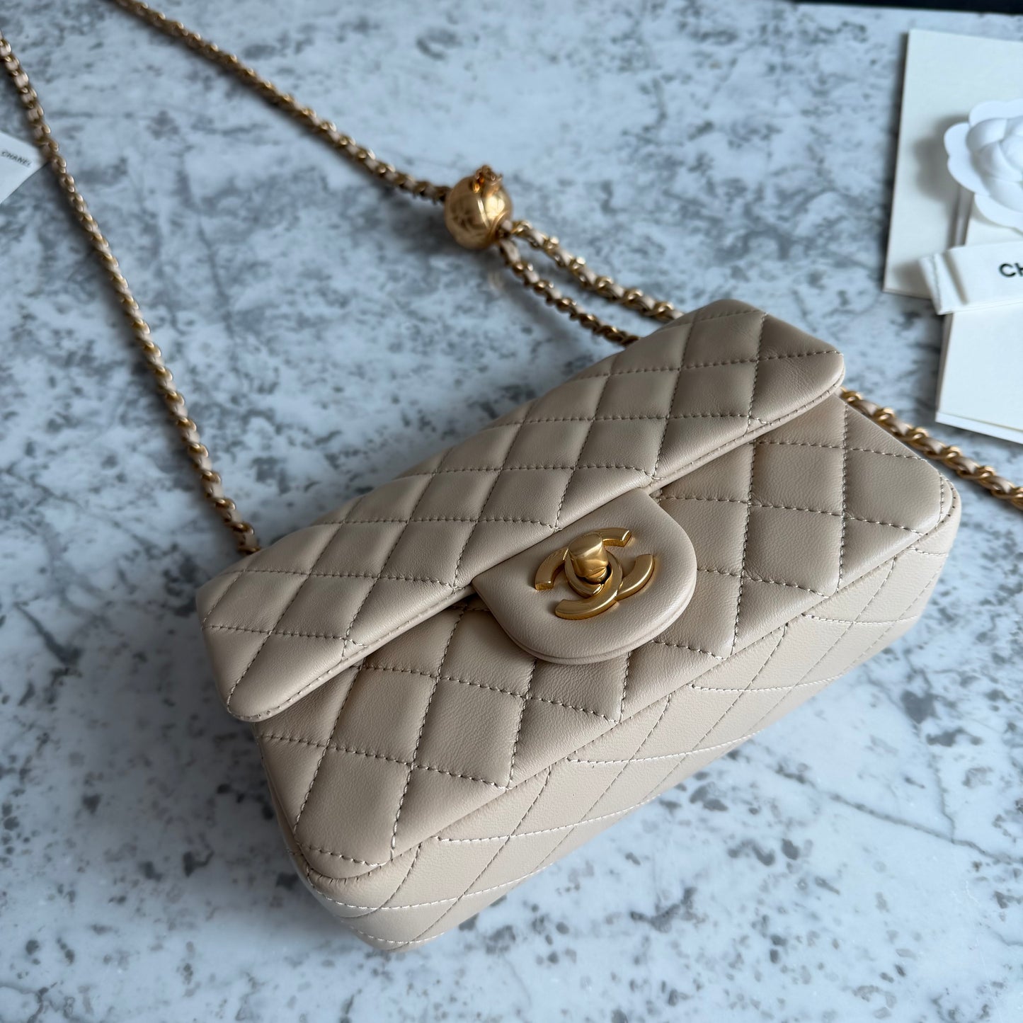 Bolso C-hanel piel color beige
