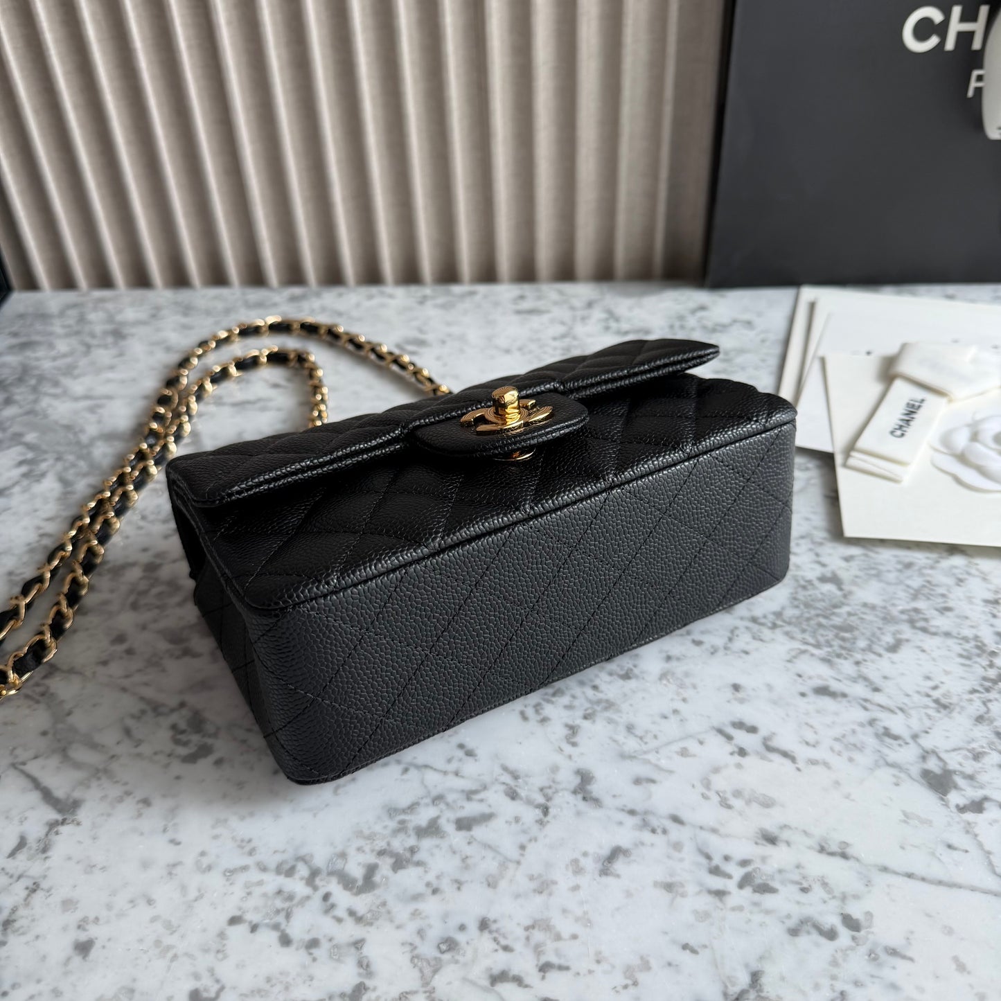 Bolso C-hanel mini piel color negro
