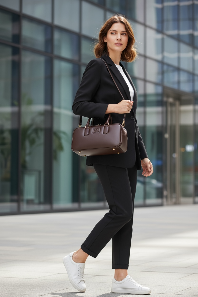 Bolso M-iu piel color café