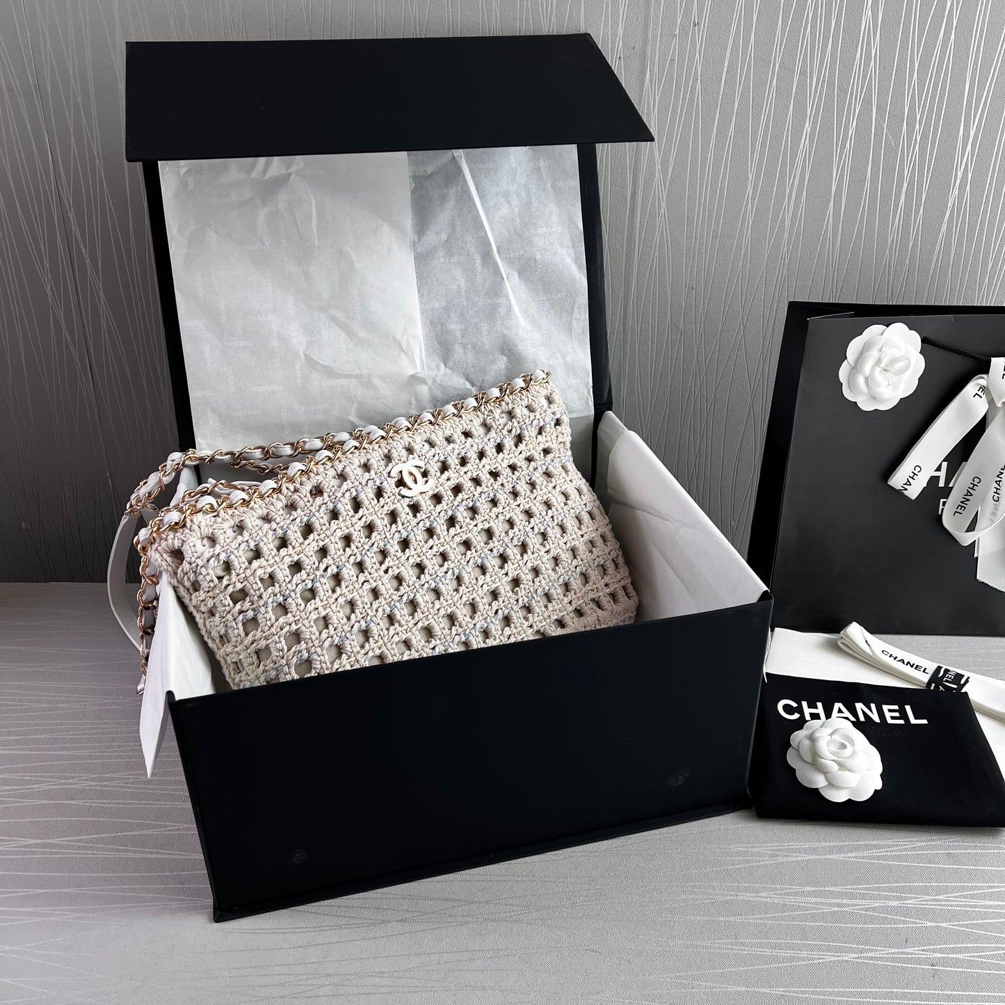 Bolso C algodón natural tejido y piel