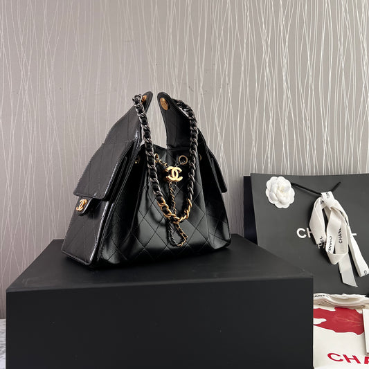 Bolso C 2-5 piel de ternera brillante color negro