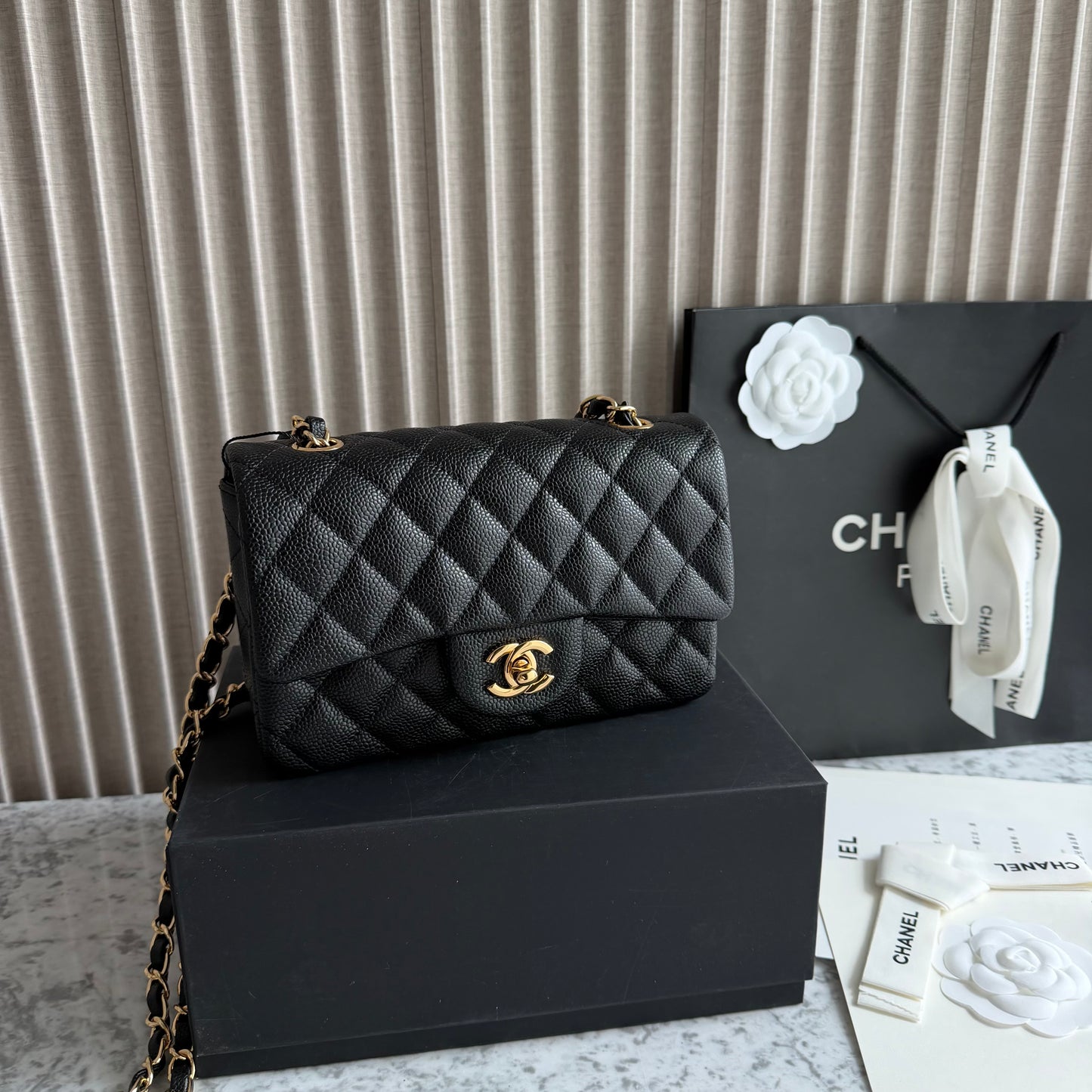 Bolso C-hanel mini piel color negro