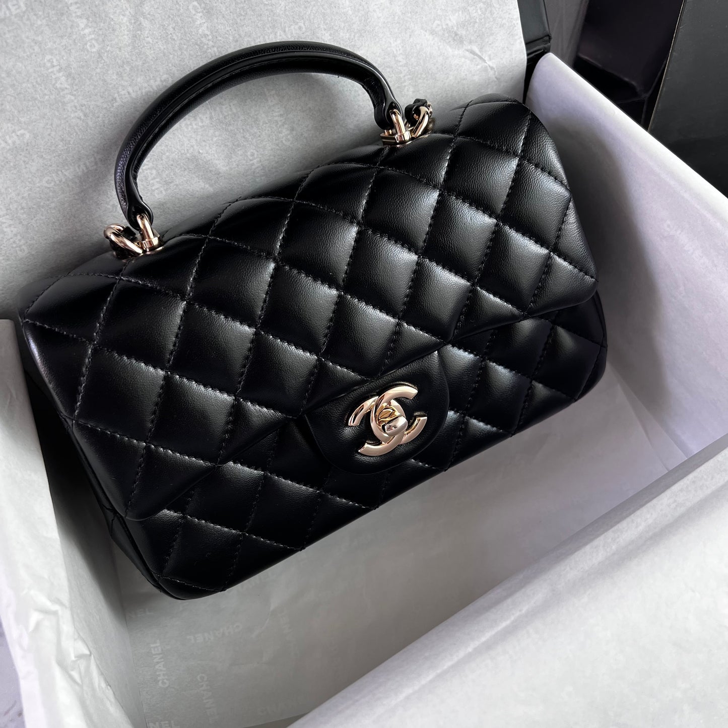 Bolso C-hanel piel color negro