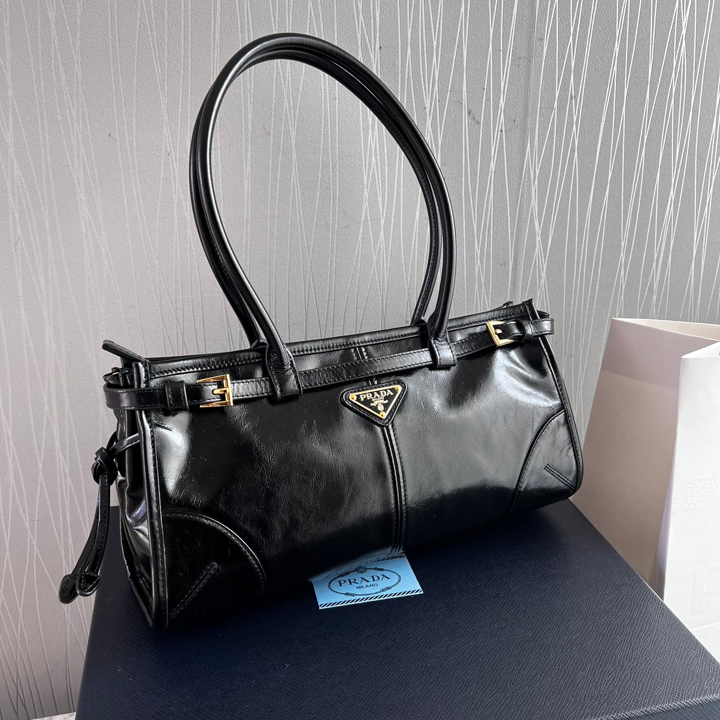 Bolso P-rada piel color negro