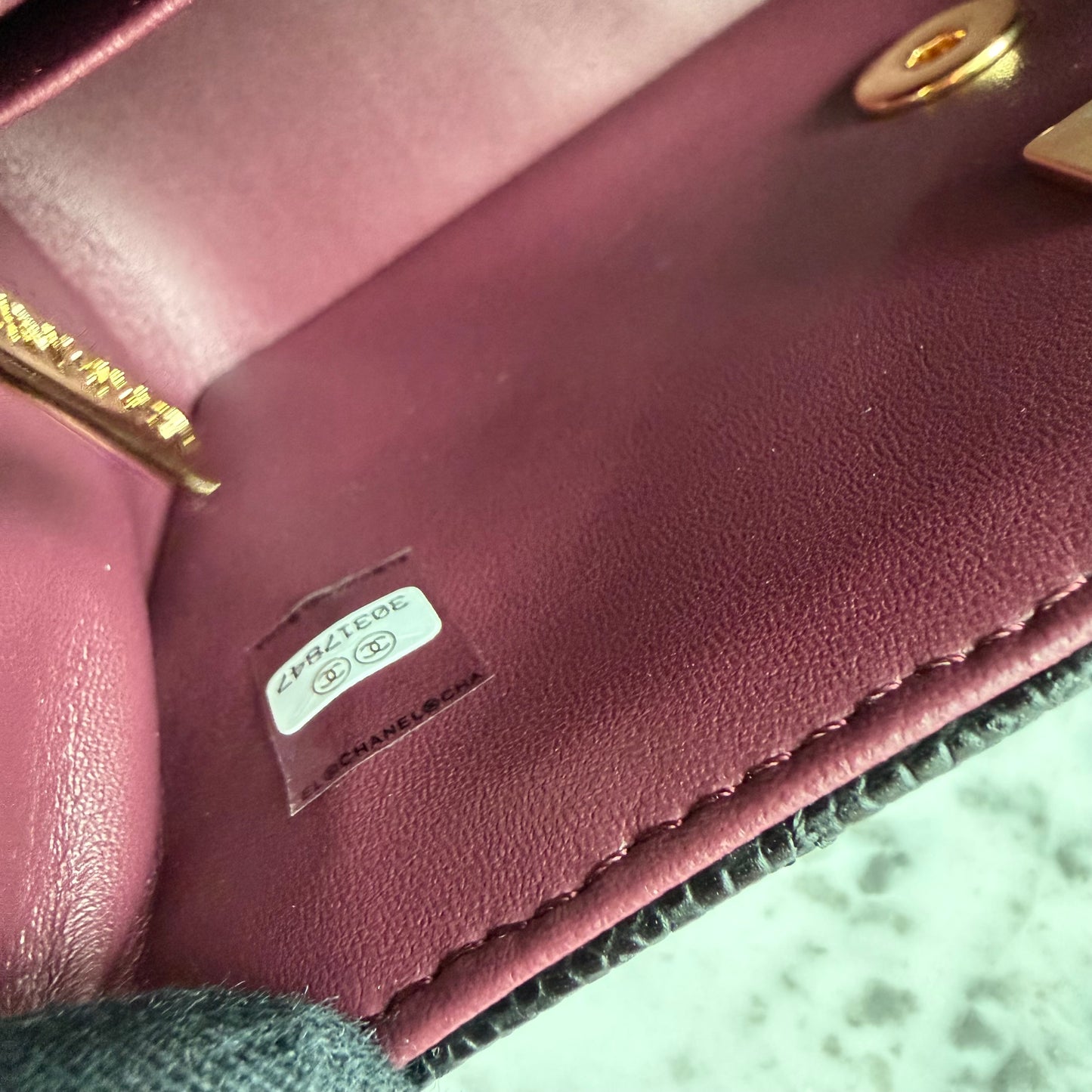 Bolso C-hanel mini piel color negro