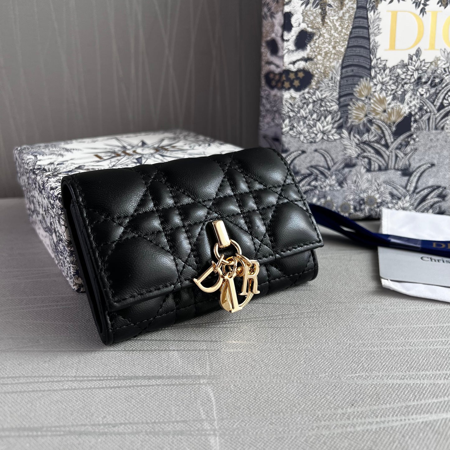 Cartera D-ior piel color negro