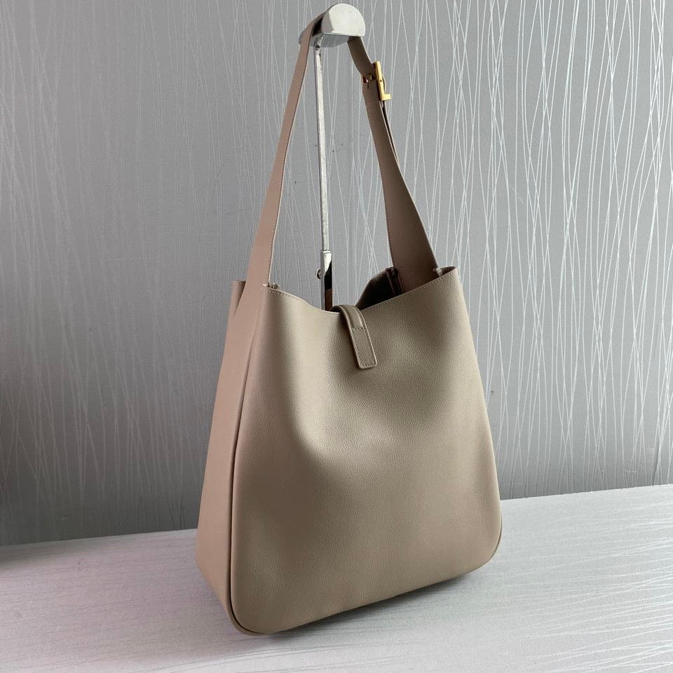Bolso Y L-e 5 a 7 piel de becerro color beige tamaño grande