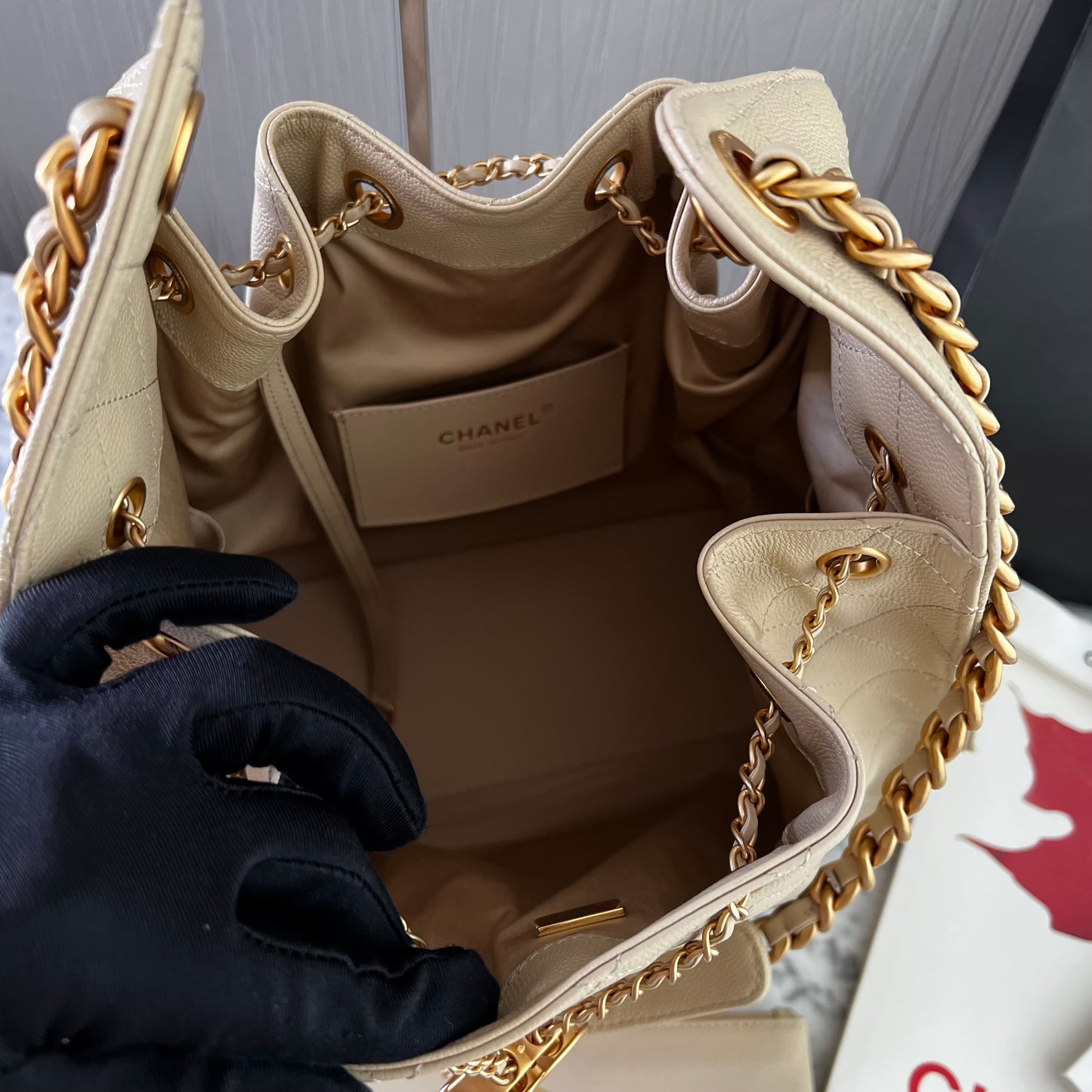 Bolso C 2-5 piel granulada color beige