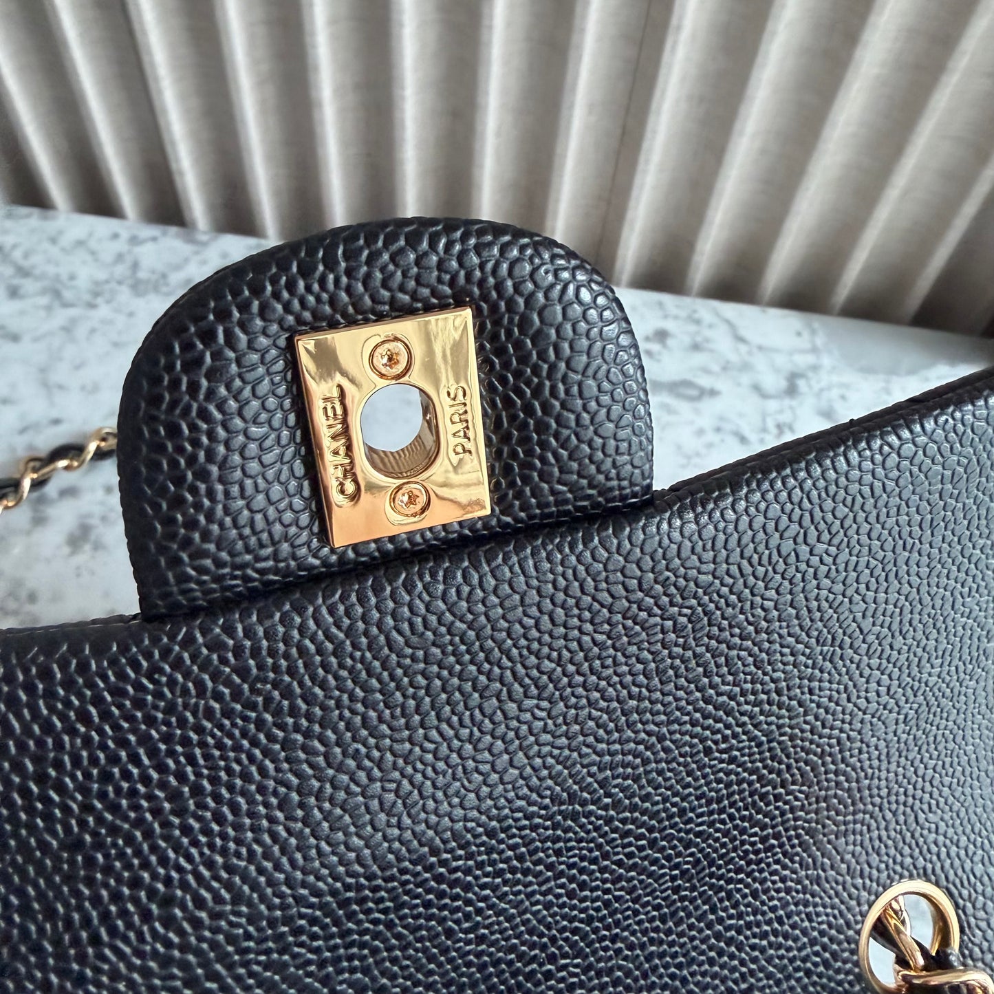 Bolso C-hanel mini piel color negro