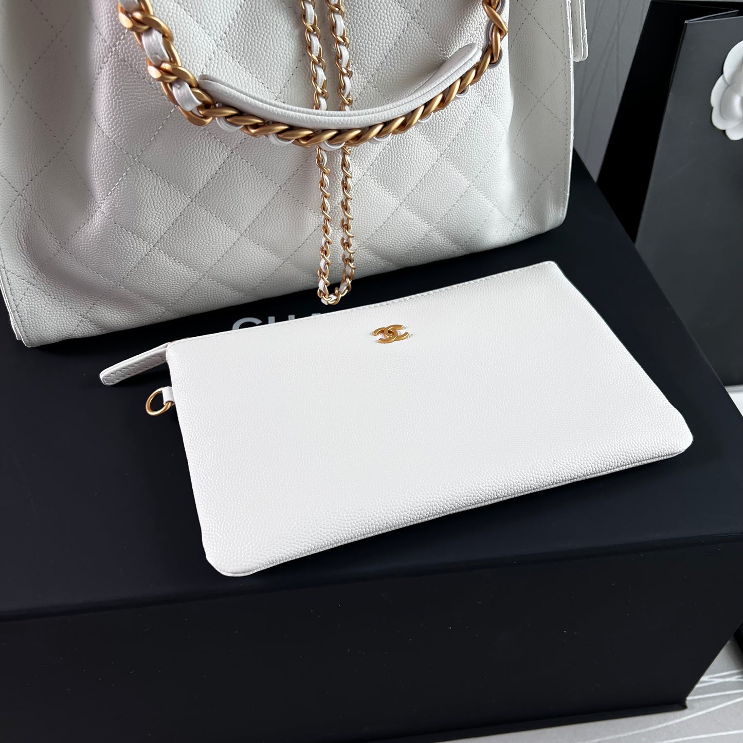 Bolso C hobo piel granulada color blanco
