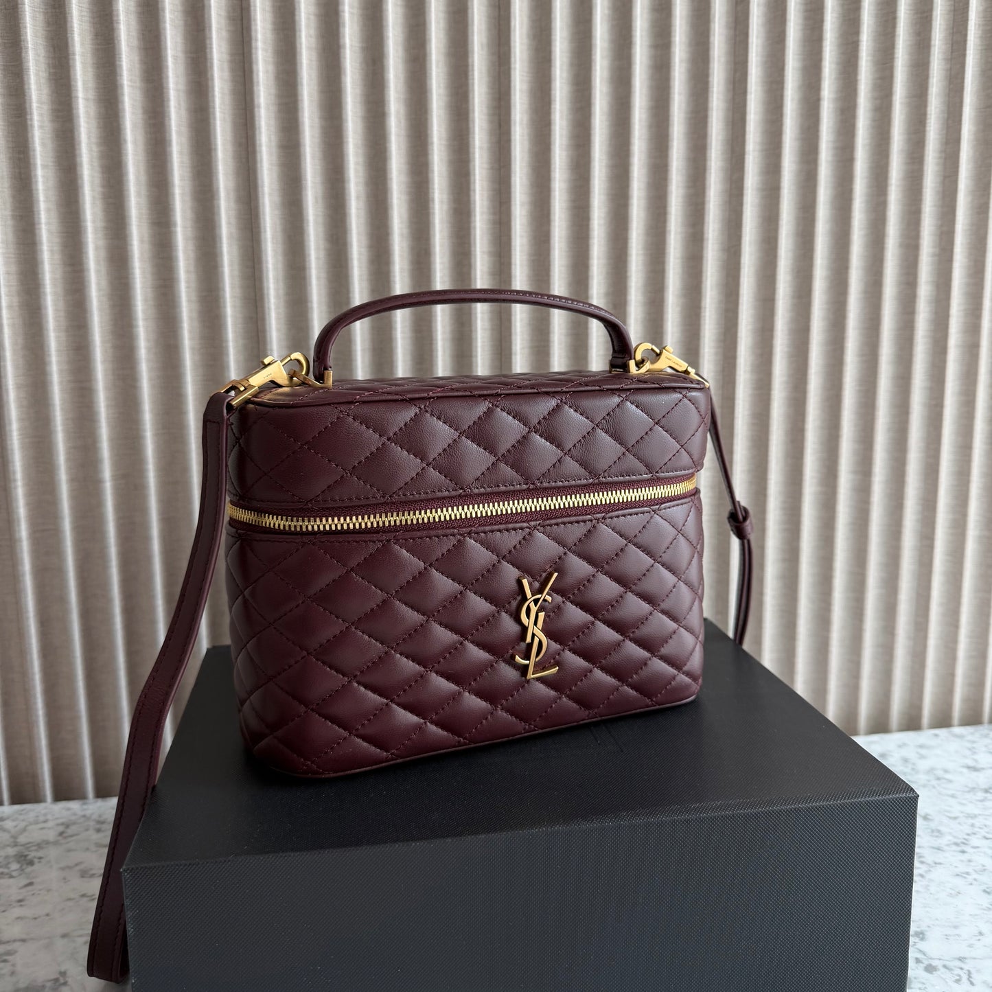 Bolso Y-SL piel color vino