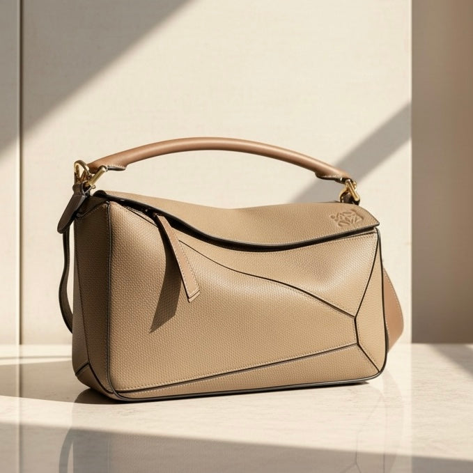 Bolso L-oewe piel color taupe