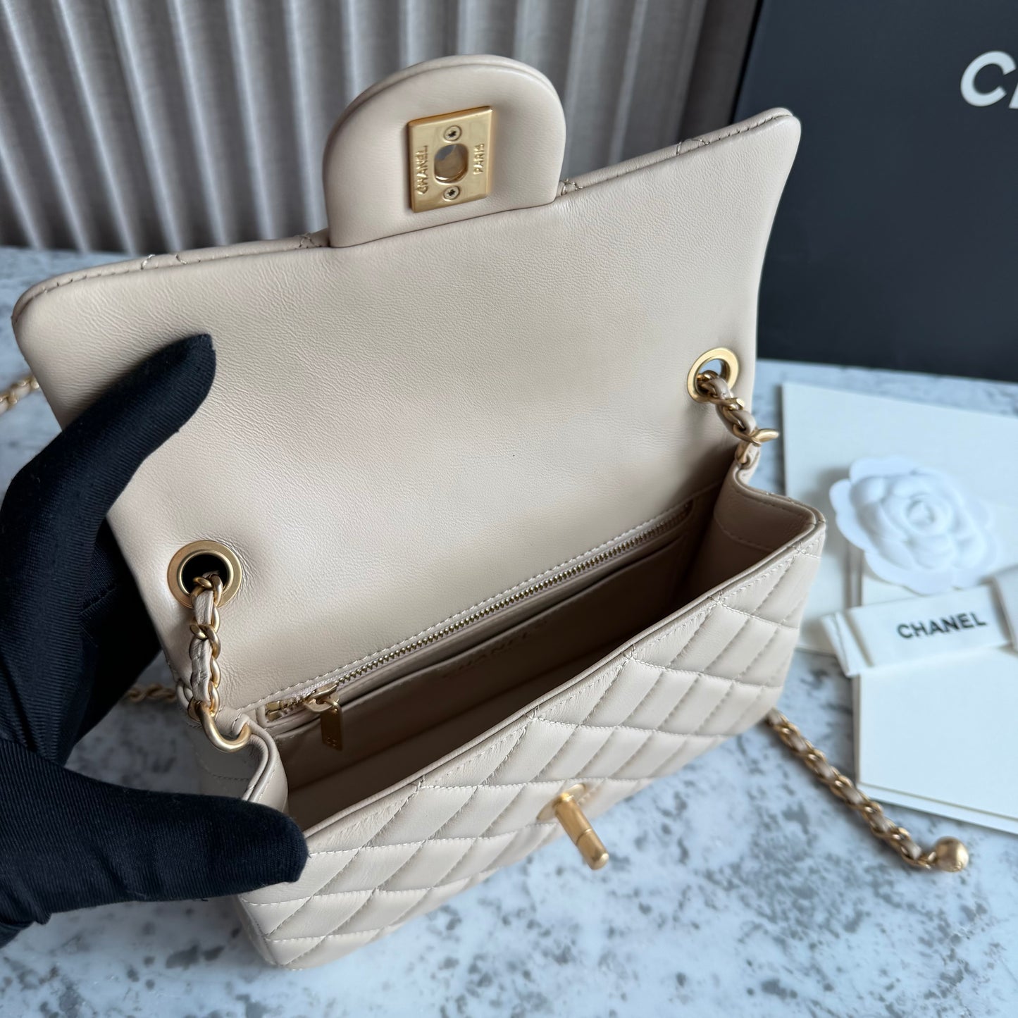 Bolso C-hanel piel color beige